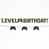 Level Up Birthday Banner Kit with Game Controller Design